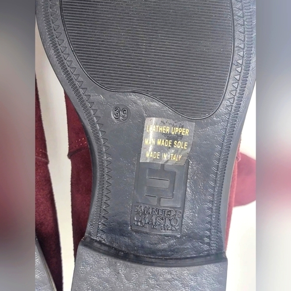 Emanuele Crasto Women's Mid Calf Burgundy Leather Boots Made In Italy Size 39 - Picture 5 of 9